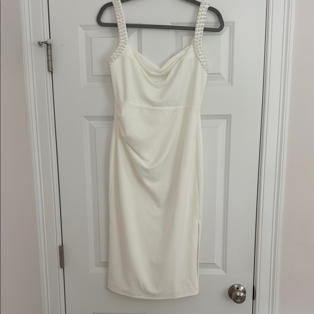Oh Hello - SALENA PEARL DETAIL BODYCON MIDI DRESS - Large - Picture 2 of 4